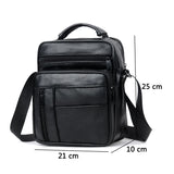 Men's Split Leather Mini Crossbody Bag Business Small Shoulder Messenger Bag