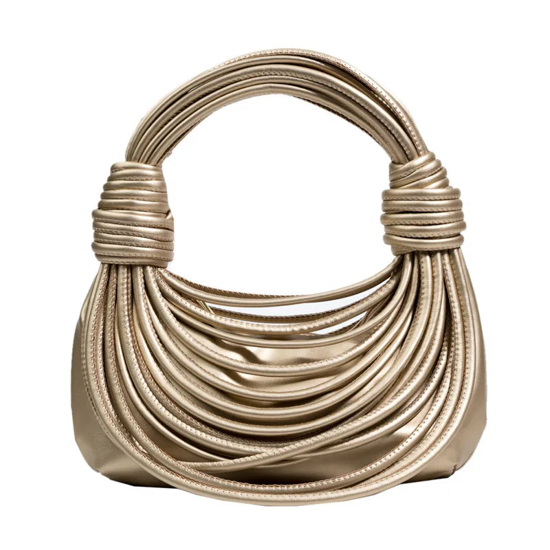 Casual Messenger Bag Woven Rope Knot Women's Handbag Square Bags