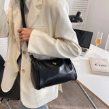 Casual PU Leather Women Shoulder Boston Bags High Ladies Solid Crossbody Bags