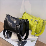 Casual PU Leather Women Shoulder Boston Bags High Ladies Solid Crossbody Bags
