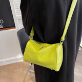 Casual PU Leather Women Shoulder Boston Bags High Ladies Solid Crossbody Bags