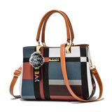 Plaid Shoulder Bag Stitching Crossbody Bags Women Handbag