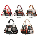 Casual Plaid Shoulder Bag Stitching Wild Messenger Female Totes