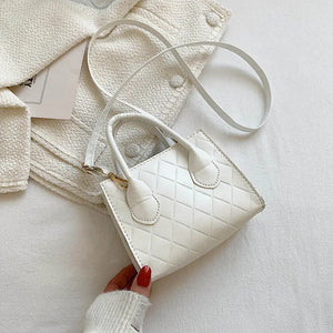 Plaid Leather Shoulder Bag Soft Crossbody Bag for Women