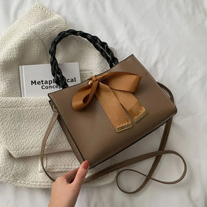 Solid Square Handbag High Capacity Pu Leather Female Shoulder Bag Crossbody