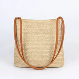 Straw Beach Bag Large Capacity Rattan Shoulder Bucket Bags
