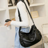 Soft Leather Shoulder Bag Multi-pocket Crossbody Handbag