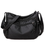 Soft Leather Shoulder Bag Multi-pocket Crossbody Handbag