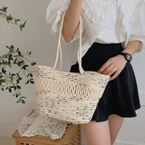 Women Straw Shoulder Crossbody Bag Beach Vacation Handbag