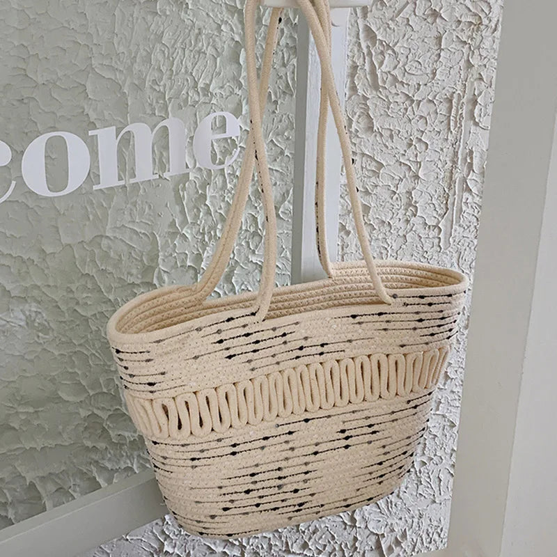 Women Straw Shoulder Crossbody Bag Beach Vacation Handbag