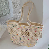 Women Straw Shoulder Crossbody Bag Beach Vacation Handbag