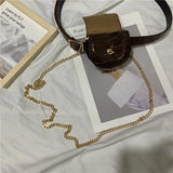 Chain Fanny Pack Women Leather Waist Bag Chest Pack Female Belt Bags