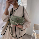 Chain Leather Waist Bag Women Chest Pack Mini Belt Bag