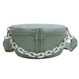 Chain Leather Waist Bag Women Chest Pack Mini Belt Bag