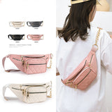 Chain Fanny Pack Women Nylon Waist Bag Chest Pack Mini Female Belt Bags