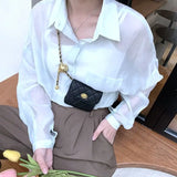 Chain Fanny Pack Women Waist Bag Mini Belt Bags