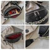 Chain Fanny pack Women Leather Waist Bag Chest pack Mini Female Belt Bags