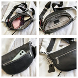Chain Fanny pack Leather Waist Bag Chest pack Female Belt Bags