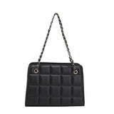 Small Diamond Plaid Embroidery Shoulder Bag Retro Textured Messenger