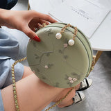 Embroidered Flowers Crossbody Bag for Women Small Messenger Handbag