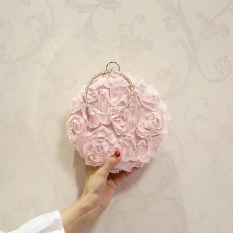 Chain Round Shape Dinner Messenger Bag Lace Banquet Women Shoulder Bag