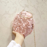 Chain Round Shape Dinner Messenger Bag Lace Banquet Women Shoulder Bag