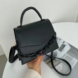 Chain Shoulder Bag Crossbody Bags for Women Solid Flap Handle Small Bag