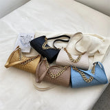 Chain Shoulder Bag Handbags Underarm Bags Women Casual Solid Pu Leather Bags