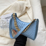 Chain Shoulder Bag Handbags Underarm Bags Women Casual Solid Pu Leather Bags
