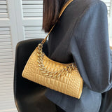 Chain Shoulder Bag Handbags Underarm Bags Women Casual Solid Pu Leather Bags