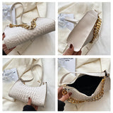 Chain Shoulder Bag Handbags Underarm Bags Women Casual Solid Pu Leather Bags