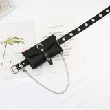 Jean Punk Silver Pin Buckle Strap Belt Shoulder Bag Phone Pouch Waist Bags