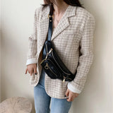 Chain Waist Bag Women's PU Leather Waist Fanny Packs Belt Bag
