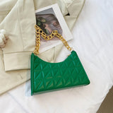 Plaid Women Shoulder Bag PU Leather Handbags Underarm Bags