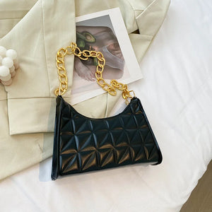 Plaid Women Shoulder Bag PU Leather Handbags Underarm Bags