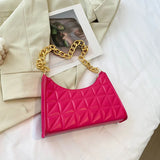 Plaid Women Shoulder Bag PU Leather Handbags Underarm Bags