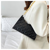 Plaid Women Shoulder Bag PU Leather Handbags Underarm Bags