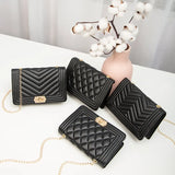 Chain Women Shoulder Bag Pu Leather Casual Solid Crossbody Bags