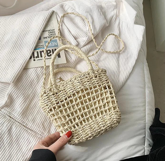 Cherry Straw Bag Seaside Vacation Beach Shoulder Cross Small Fresh Sh