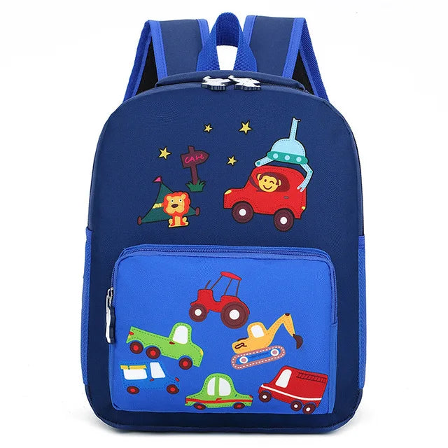 Kids Car World Cartoon School Bags Lightweight Backpack Waterproof Girls Bookbag