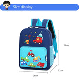 Kids Car World Cartoon School Bags Lightweight Backpack Waterproof Girls Bookbag