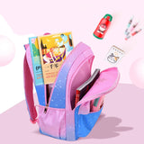 Girl Kids Satchel Primary Embroidery Backpack Gradient Star Moon Mochila