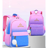 Girl Kids Satchel Primary Embroidery Backpack Gradient Star Moon Mochila