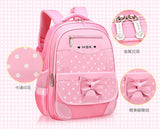 Kids Dot Bow School Backpack Set Primary Schoolbag Satchel Mochila
