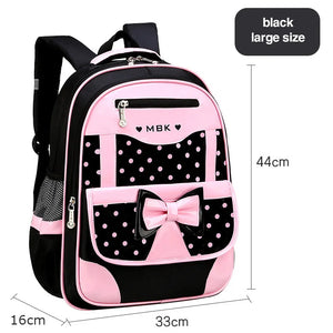 Kids Dot Bow School Backpack Set Primary Schoolbag Satchel Mochila