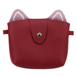 Kids Cat Coin Purse Mini Shoulder Bag Faux Suede