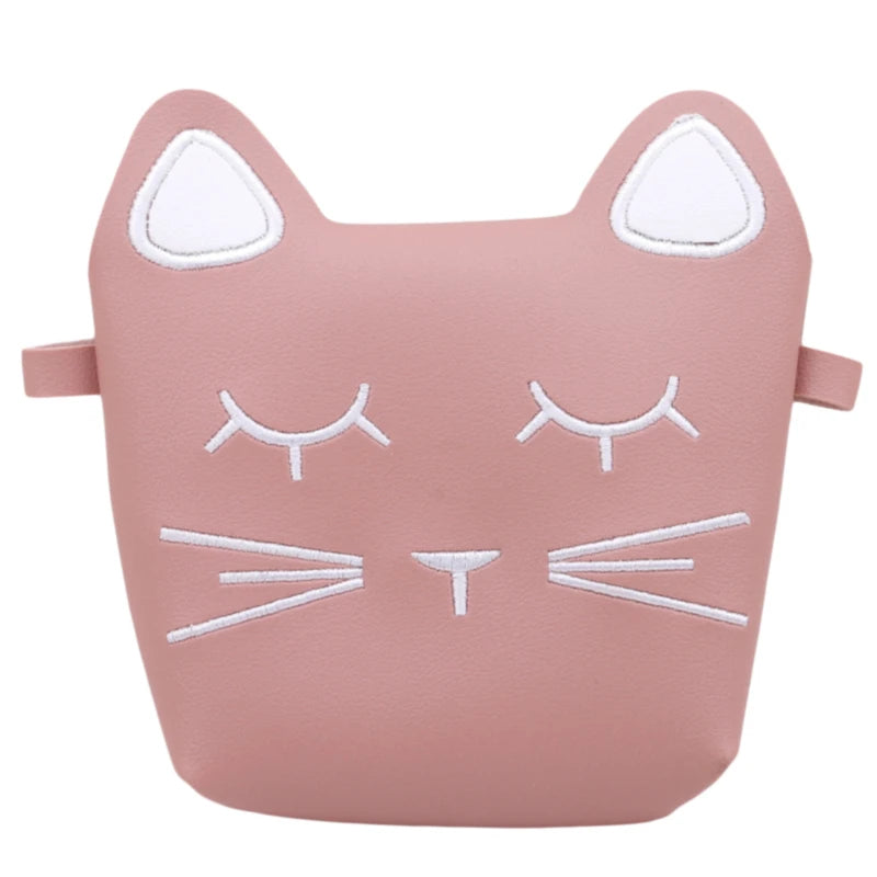 Kids Cat Coin Purse Mini Shoulder Bag Faux Suede