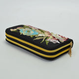 Chinese Ethnic Embroidery Wallet Double Zip Multi-function