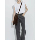 Bohemian Vintage Women's Handbags Purses Shoulder Bag with Tassel Fringe