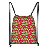 Christmas Elk Drawstring Bag Santa Leisure Backpack Canvas Party Gift Bag